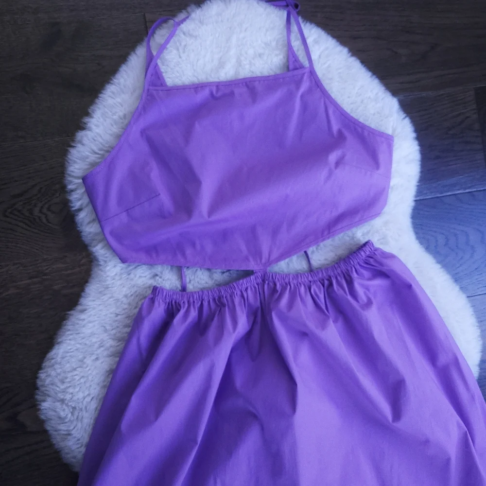 STAUD Myla Amethyst Cut Out Cotton Poplin Maxi Dress - Picture 4 of 15